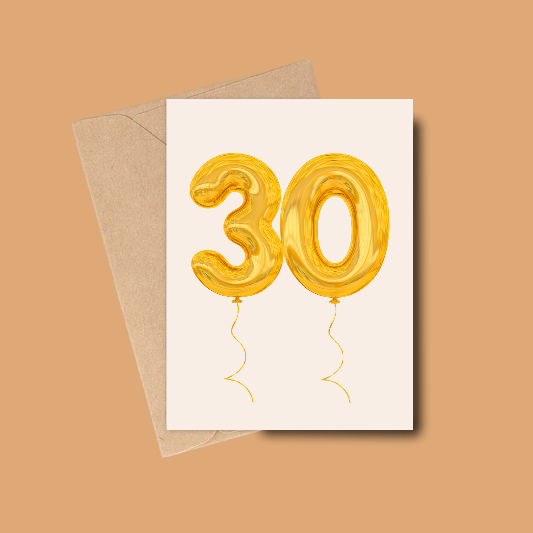 Balloon Number Greeting Cards